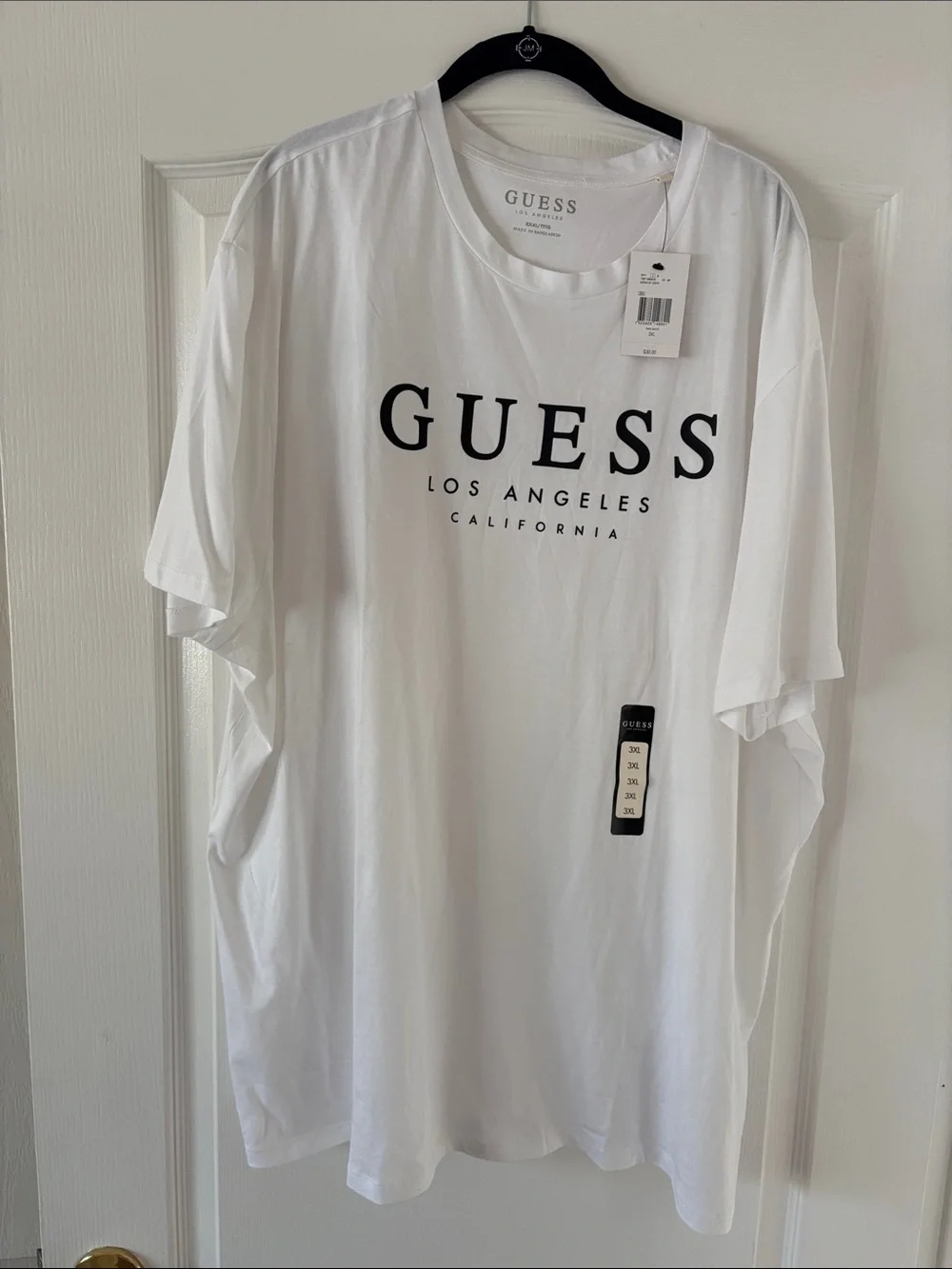 NWT UNISEX GUESS White Short Sleeve Logo Tee SIZE 3XL - Picture 1 of 7